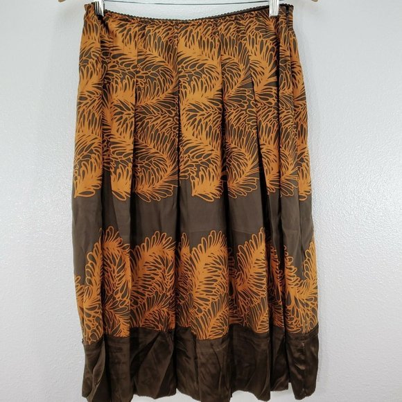 J Jill Womens Skirt Brown Copper Orange Elastic Wa - Picture 3 of 9